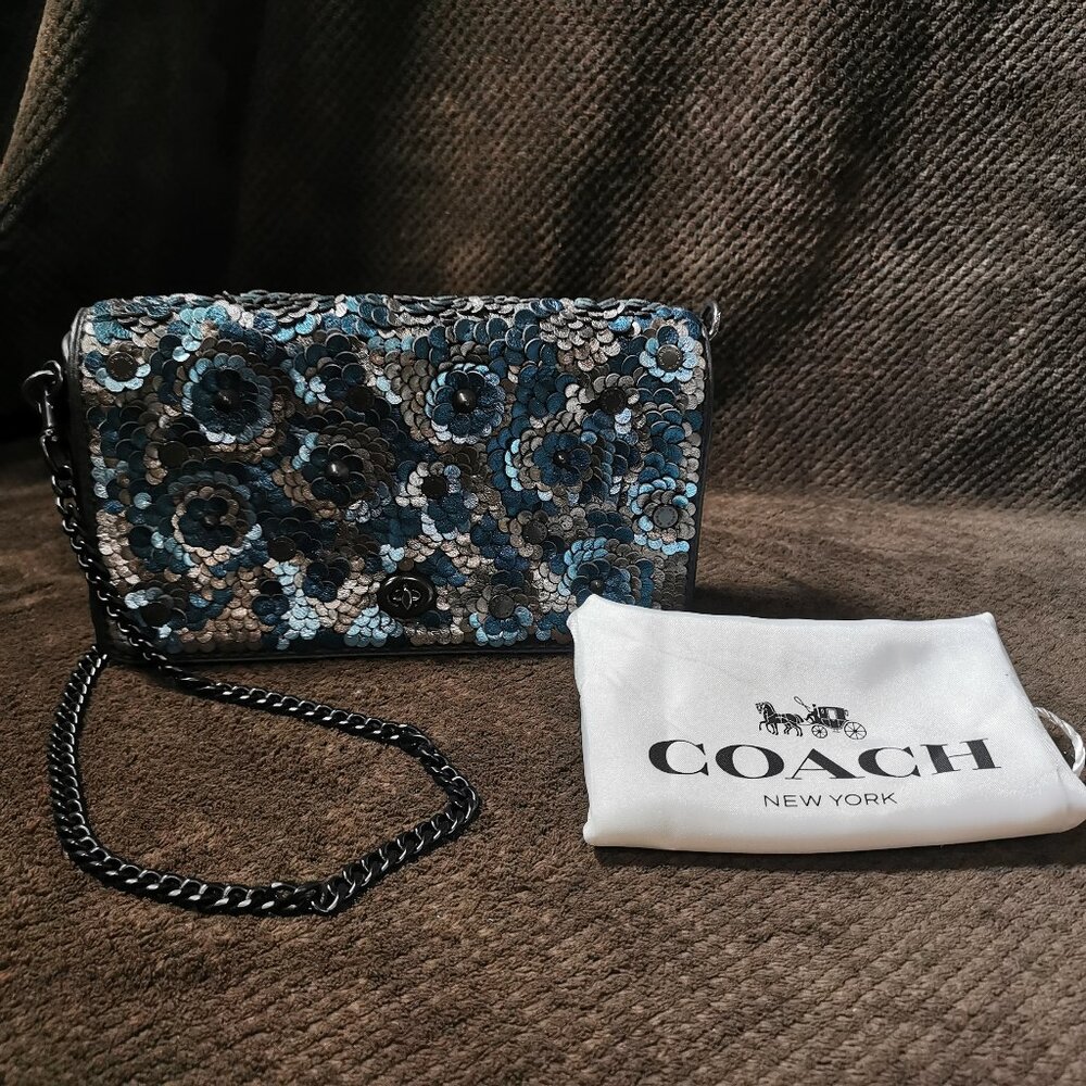 Metallic Floral/Gunmetal 1941 Crossbody EUC #241